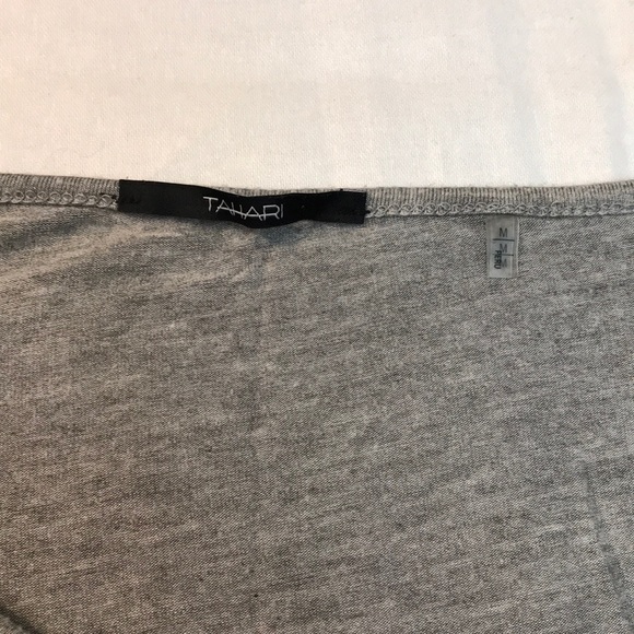 Last Chance!! Tahari gray high low hem long sleeved shirt - Picture 2 of 8